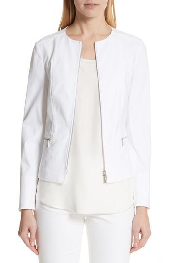 Women's Lafayette 148 New York Noelle Catalina Stretch Jacket - White