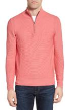 Men's Jeremy Argyle Quarter Zip Sweater - Coral