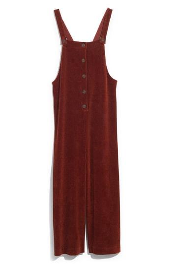 Women's Madewell Texture & Thread Velour Corduroy Overalls - Red