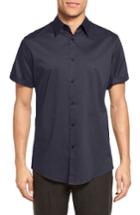 Men's Vince Trim Fit Short Sleeve Sport Shirt - Blue