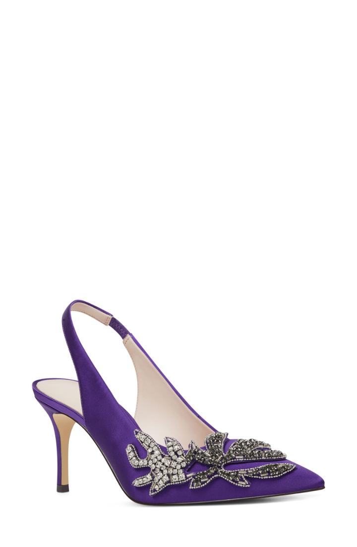 Women's Nine West Mathias Embellished Slingback Pump M - Purple