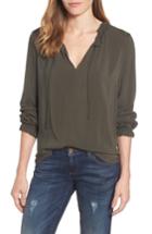 Women's Velvet By Graham & Spencer Ruffle Tie Neck Top