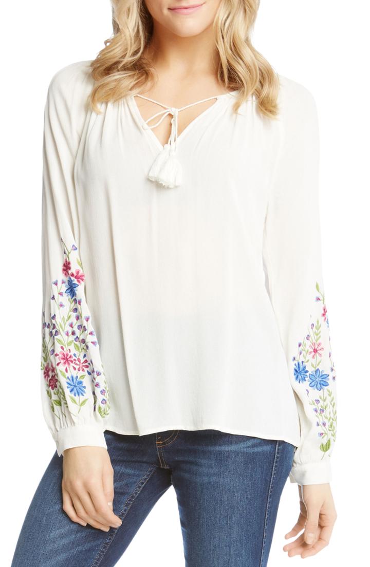 Women's Karen Kane Embroidered Peasant Blouse