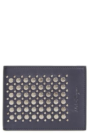 Men's Salvatore Ferragamo Studded Leather Wallet -