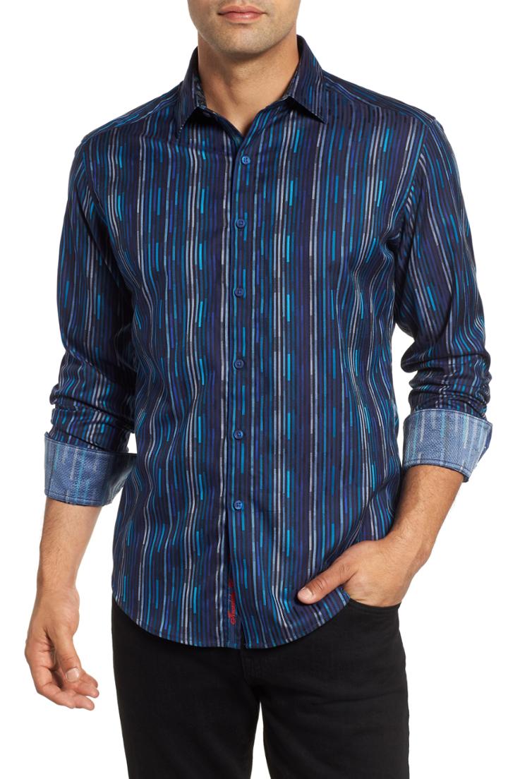 Men's Robert Graham Shepherd Classic Fit Sport Shirt - Blue