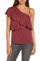 Women's Chelsea28 One-shoulder Ruffle Top, Size - Red