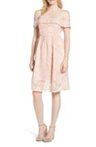Women's Cupcakes And Cashmere Honey Off The Shoulder Dress - Coral