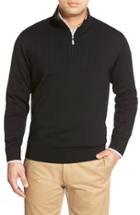 Men's Bobby Jones Windproof Merino Wool Quarter Zip Sweater - Black