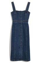 Women's Madewell Denim Covered Button Dress - Blue