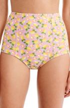 Women's J.crew Lemon Print High Waist Bikini Bottoms, Size - Yellow