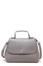 Sole Society Hingi Faux Leather Satchel - Grey