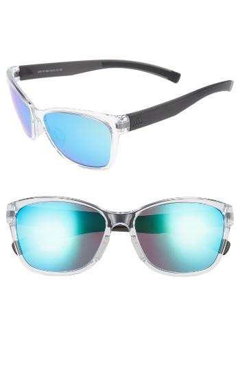 Women's Adidas Excalate 58mm Mirrored Sunglasses - Crystal Clear/ Blue Mirror
