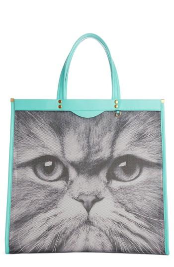 Anya Hindmarch Kitsch Cat Mesh Tote - White