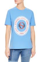 Women's Sandro Embroidered Graphic Tee - Blue