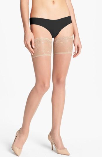 Women's Donna Karan Lace Top Stay-up Stockings, Size - Beige