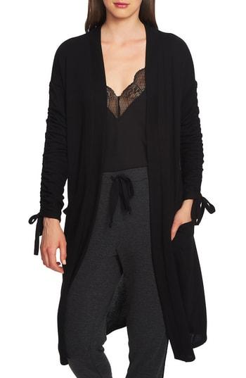 Women's 1.state Ruched Sleeve Long Cardigan, Size - Black