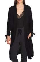 Women's 1.state Ruched Sleeve Long Cardigan, Size - Black