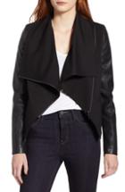 Women's Bagatelle Drape Faux Leather Jersey Jacket