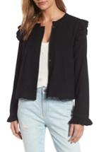 Women's Hinge Ruffle Swing Jacket - Black