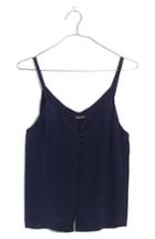 Women's Madewell Silk Button Down Camisole - Blue