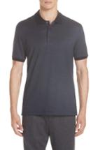 Men's Ermenegildo Zegna Cotton & Silk Polo Shirt Us / 52 Eu R - Blue