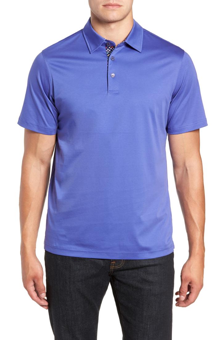Men's Bugatchi Polo - Blue