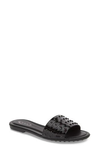 Women's Tod's Gommini Slide Sandal Us / 37eu - Black
