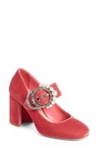 Women's Miu Miu Imitation Pearl Buckle Pump Us / 37eu - Pink