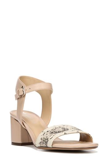 Women's Naturalizer Caitlyn Perforated Ankle Strap Sandal .5 M - Beige