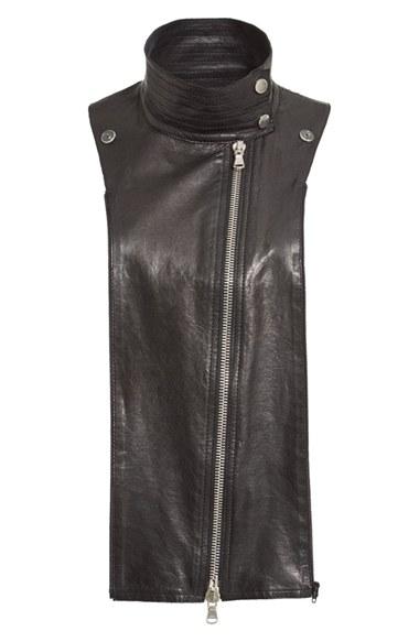 Women's Veronica Beard Lambskin Leather Moto Dickey