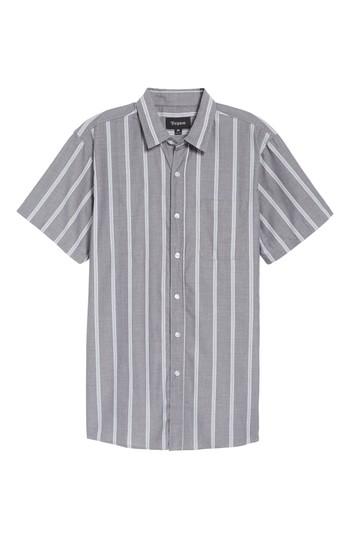 Men's Brixton Decca Stripe Woven Shirt, Size - Grey
