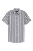 Men's Brixton Decca Stripe Woven Shirt, Size - Grey