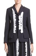 Women's Comme Des Garcons Ruffle Trim Wool Jacket