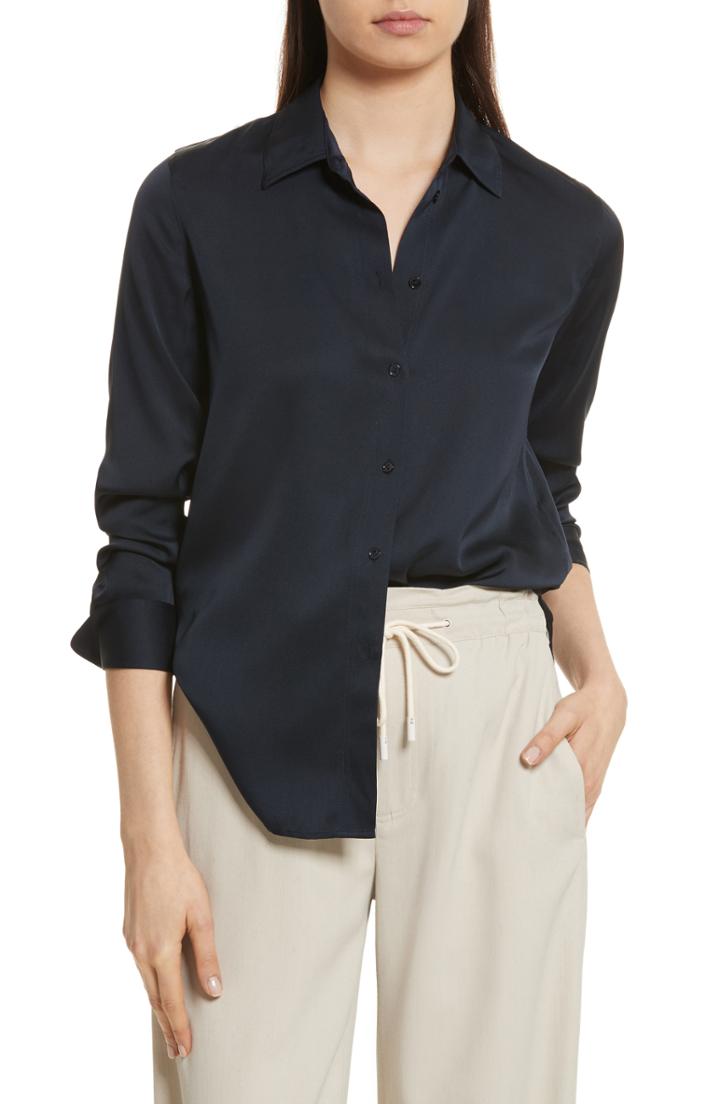 Women's Vince Slim Silk Blouse