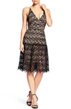 Women's Dress The Population Lily Crochet Fit & Flare Dress - Black