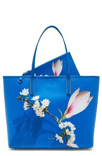 Ted Baker London Beckkaa Harmony Print Canvas Tote Bag - Blue