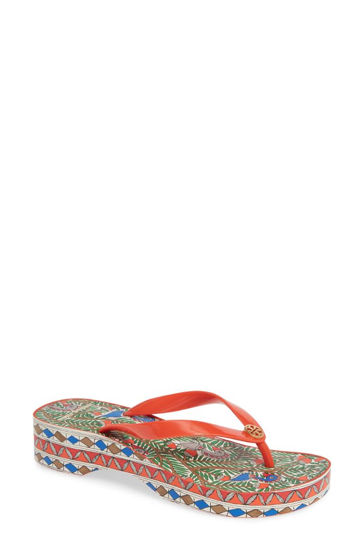 Women's Tory Burch Wedge Flip Flop M - Orange