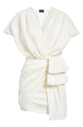 Women's Magda Butrym Gathered Linen Blend Dress Us / 34 Fr - White