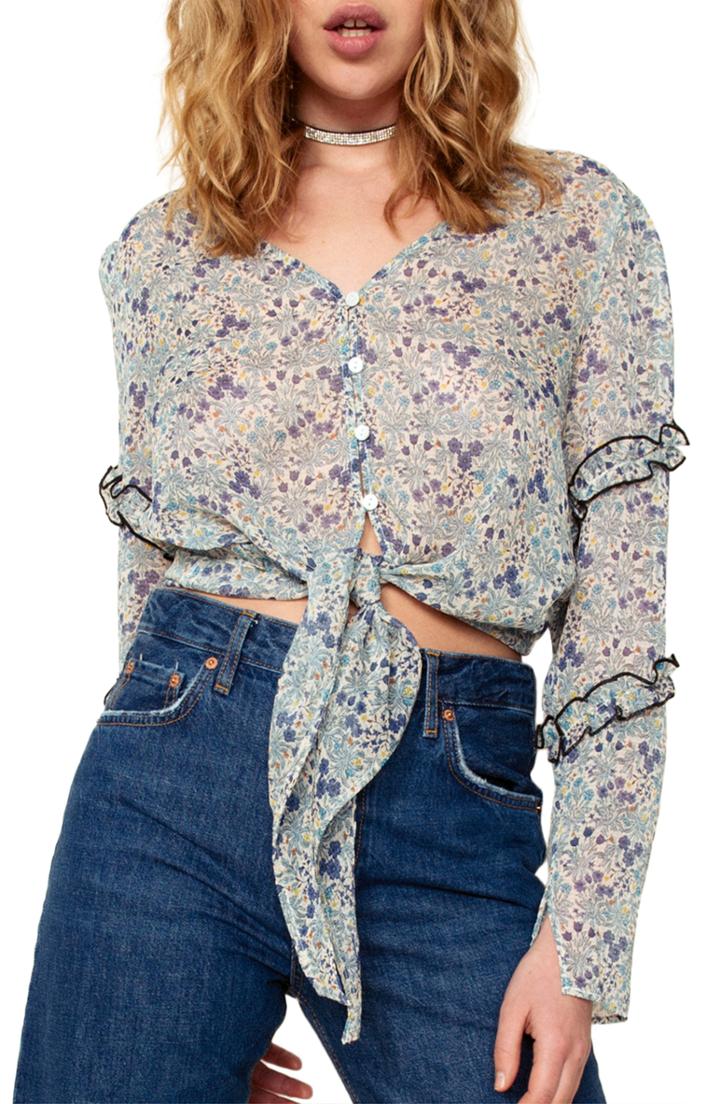 Women's The East Order Serena Tie Front Blouse - Blue