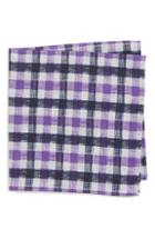 Men's Nordstrom Men's Shop Check Silk Pocket Square, Size - Purple