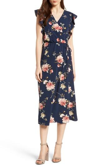 Women's Soprano Wrap Midi Dress - Blue