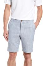 Men's Tommy Bahama Harbor Herringbone Linen Blend Shorts, Size - Blue