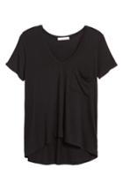 Women's Deep-v Neck Tee - Black