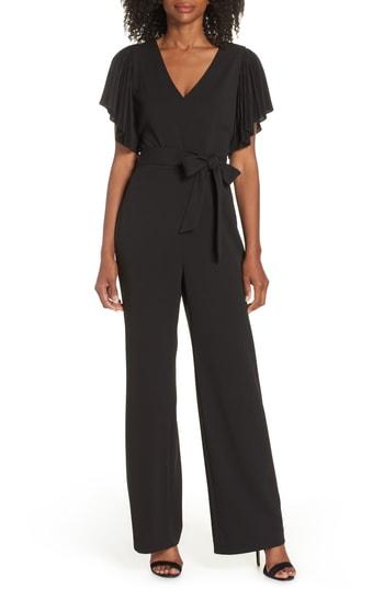 Women's Eliza J Pleat Sleeve Jumpsuit - Black