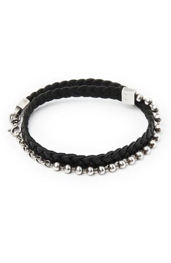Men's Title Of Work Leather & Sterling Silver Bracelet