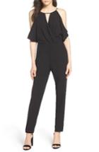 Women's Adelyn Rae Cold Shoulder Woven Jumpsuit - Black