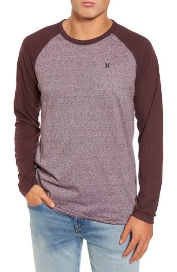 Men's Hurley Still Raglan Sleeve T-shirt - Burgundy