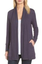 Women's Gibson Cozy Ribbed Cardigan, Size Regular - Purple