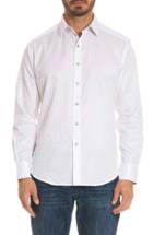 Men's Robert Graham Diamante Classic Fit Print Sport Shirt, Size - White
