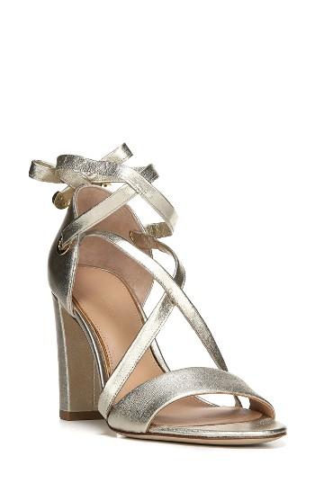 Women's Diane Von Furstenberg Calabar Ankle Tie Sandal M - Metallic
